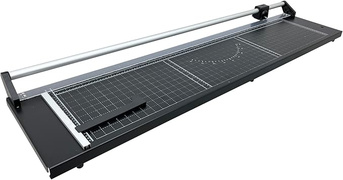 TECHTONGDA Rotary Paper Trimmer, 48" Cut Length, Professional Paper Cutter with 2 Spare Blades, Angle Line, Self-Sharpening, 8-10 Sheets Capacity for Offices, Schools and Crafts