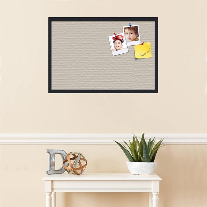 PinPix 30x20 Inch Cork Bulletin Board. This Decorative Framed Pin Board Comes with Desert Pastel Design and a Satin Black Frame. Ideal for Home Office Decor or Message Board (PinPix-1815)