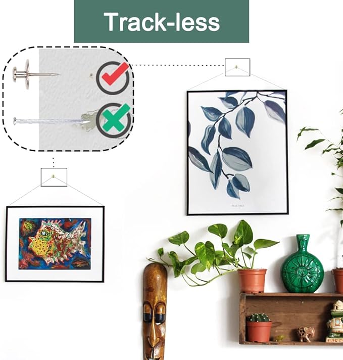 30 PCS Picture Hanger Nails, Double Headed Push Pins Hooks Thumbtacks for Wall Hangings Picture, Decorative Small Hook Pins for Drywall Cork Board Home Office Photo Decorations (Silver)