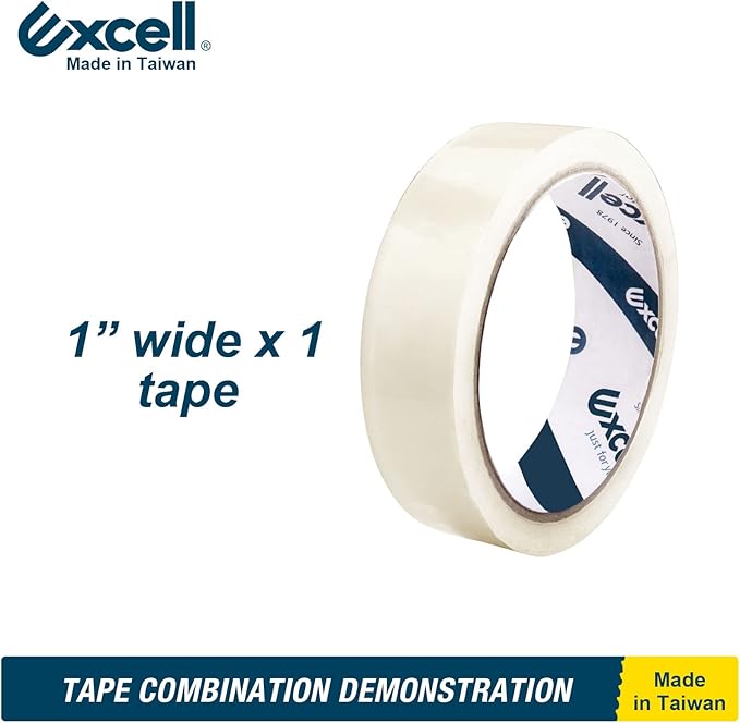 Excell ET-117 Heavy Duty Steel Desk Tape Dispenser (1" Wide) with Safety Blade Cover, Desk Top Dispenser for Home,Office, Shop, Retail Store and Warehouse Wrapping Purpose