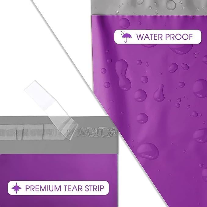 Metronic Purple Poly Mailers 14.5x19 Large Poly Mailers 100 Pack Self-Seal Shipping Bags, Packaging Bags, Shipping Envelopes, Packaging for Small Business, Boutique, Clothing