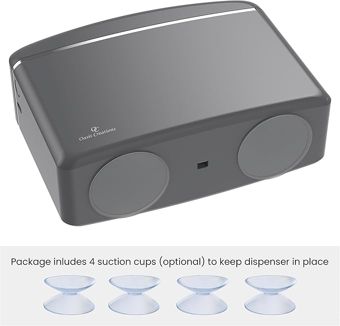 Countertop Multifold Hand Paper Towel Dispenser by Oasis Creations, Single Sheet Dispensing – Glossy Gray