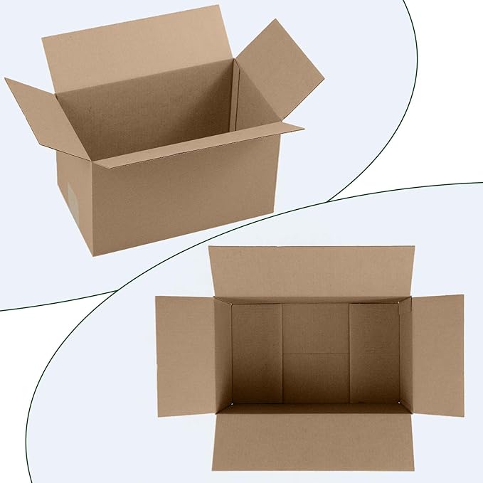 10x6x6 Inches Shipping Boxes Set of 40, Brown Corrugated Cardboard Box Literature Mailer for Packing Small Business