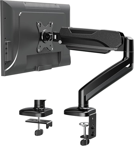 MOUNTUP Monitor Arm Desk Mount, Fully Adjustable, Computer Monitor Stand for 17-30 Inch, 4.4-17.6lbs Screen, VESA Mount with C Clamp & Grommet Base, Black