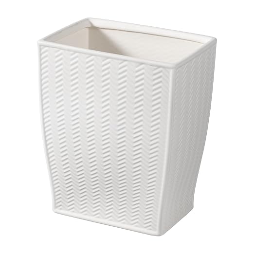 White Bathroom Trash Can, Stylish 1.32 Gallon/5 Liter Waste Basket for Living Decor, Bathroom, Office,Party,Room,Kitchen