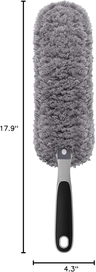 MR.SIGA Lint Free Microfiber Duster, Washable Duster for Household Cleaning Gray