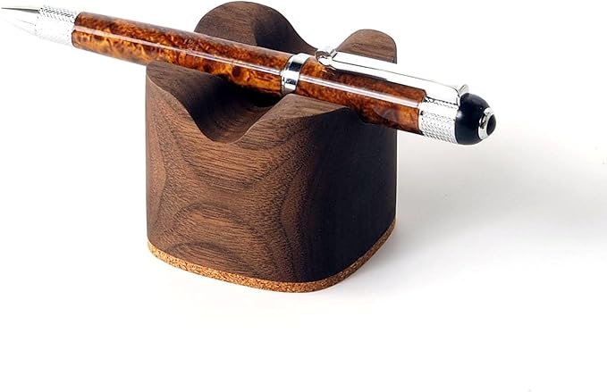 Generic Wood Pen Tray, Wooden Pen Holder, Minimalist Pen Rest, Wooden Desk Organizer Tray (M01-WALNUT) (WALNUT)