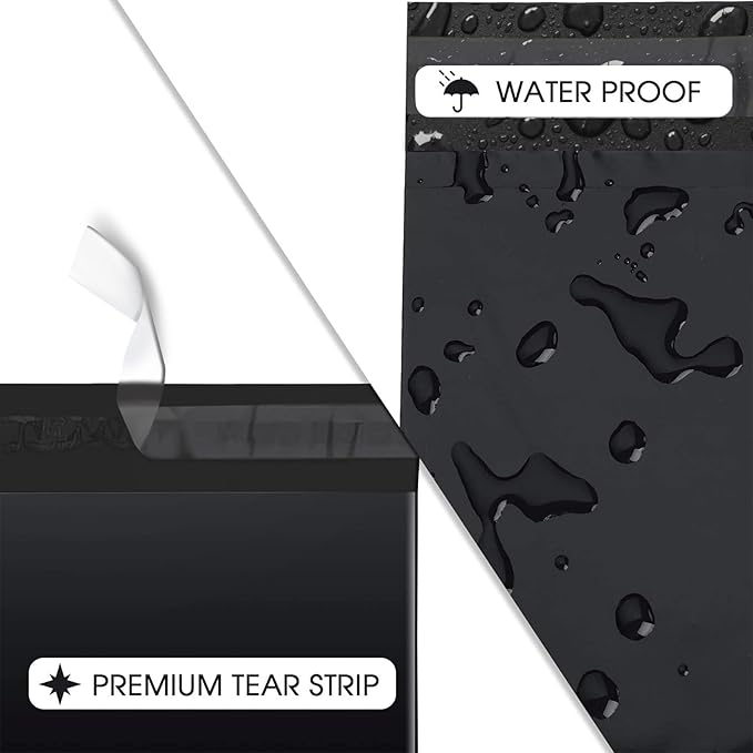 Metronic Poly Mailers 19x24 500PC Large Shipping Bags Envelopes Mailers with Self Adhesive Waterproof and Tear-Proof Postal Bags in Black