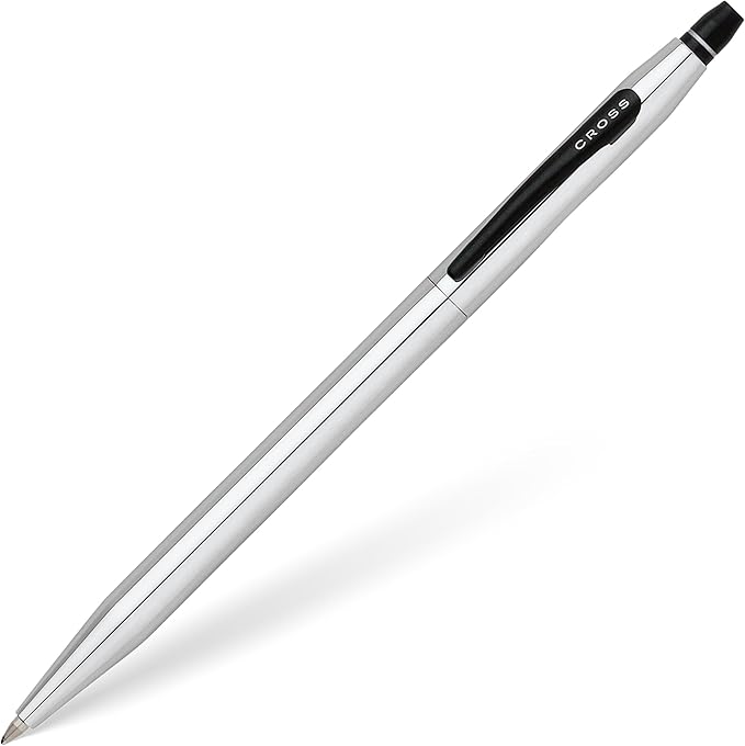 Cross Click Refillable Rollerball Pen Presented in a Everyday Gift Box -Medium Point, Black Ink, Chrome & Black