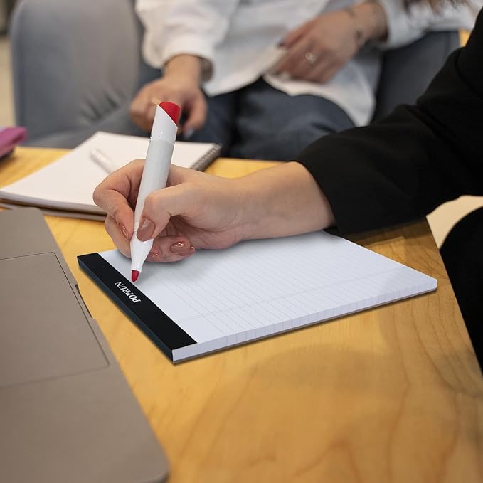 POPRUN Small White Legal Pads 5 x 8 Narrow Ruled, 100GSM Writing Paper Pad, Bulk Lined Notepad Notebooks for Work School, Classroom Office Supplies, 3 Pack