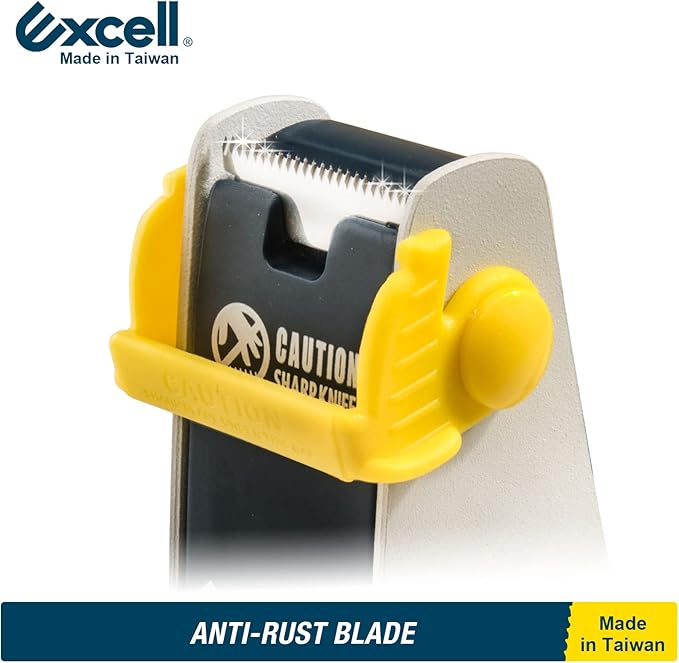 Excell ET-117 Heavy Duty Steel Desk Tape Dispenser (1" Wide) with Safety Blade Cover, Desk Top Dispenser for Home,Office, Shop, Retail Store and Warehouse Wrapping Purpose