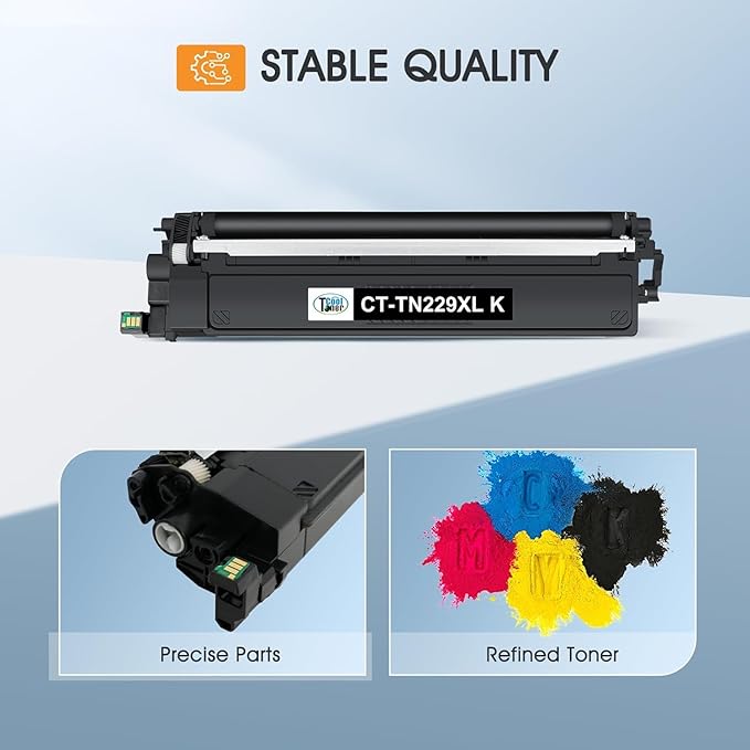 TN229 TN229XL 229XL MFC-L3780CDW Toner Cartridges: Compatible for Brother TN229XL TN229 TN 229 229XL HL-L3220CDW HL-L3280CDW MFC-L3720CDW HL-L3300CDW HL-L3295CDW Printer 229XL Toner Cartridges 4 Pack