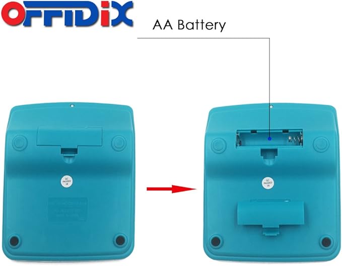 OFFIDIX Office Desktop Calculator, Solar and Battery Dual Power Electronic Calculator Portable 12 Digit Large LCD Display Calculator, Blue