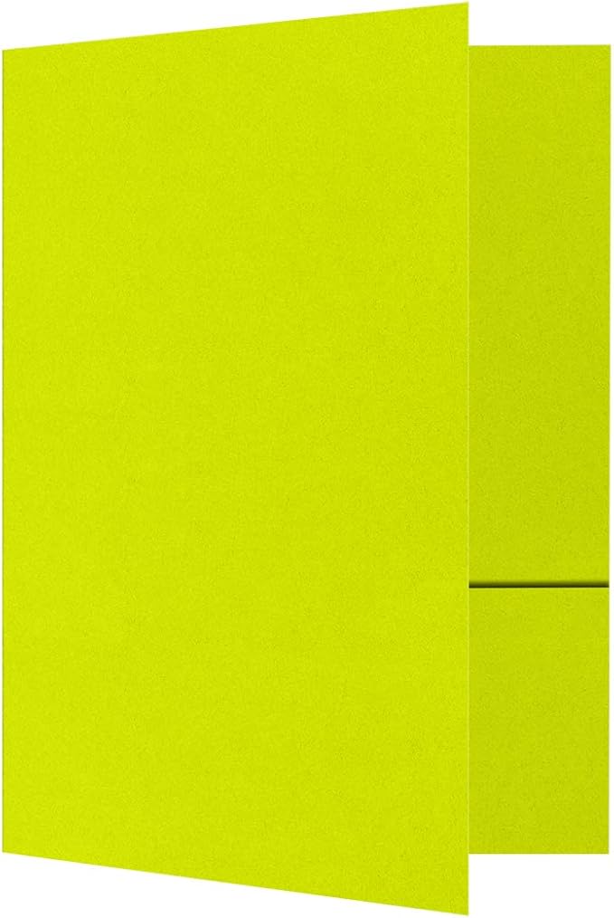 LUXPaper 9" x 12" Presentation Folders | Two Pocket | Wasabi Green | 100lb. Cover | 25 Qty