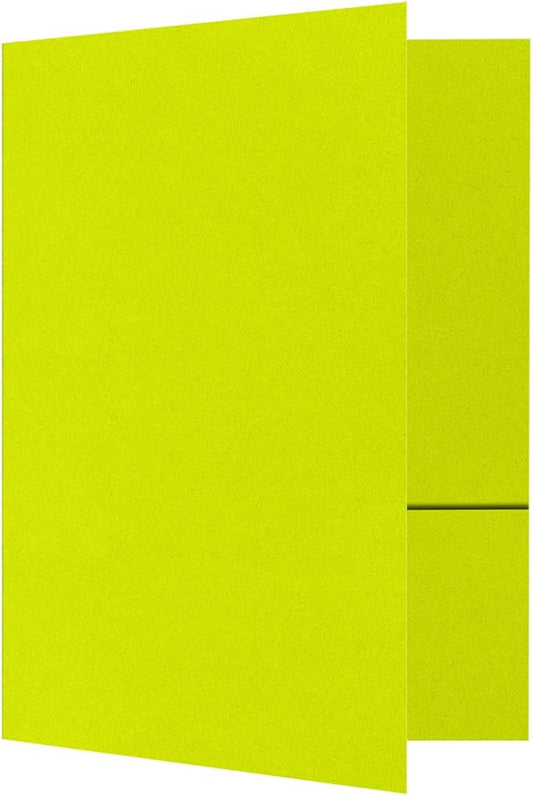 LUXPaper 9" x 12" Presentation Folders | Two Pocket | Wasabi Green | 100lb. Cover | 25 Qty
