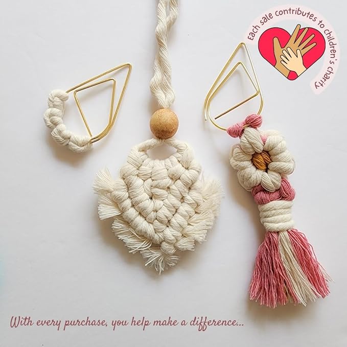 Set of 3 Whimsical Bookmark | Book tabs Classroom Must Haves Crochet Flower Bookmark Paper Clips Bullet Journal Tassels for Bookmarks Cute Things Teacher Must Haves