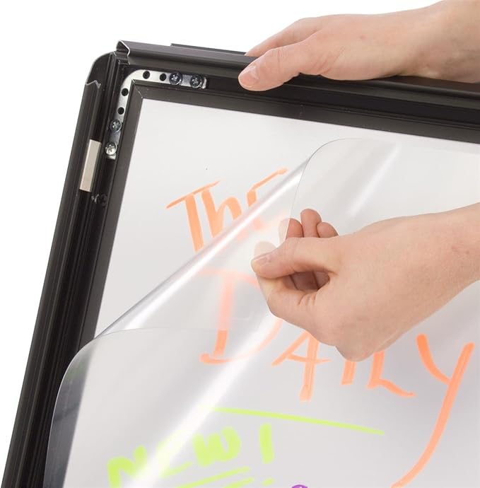 T-SIGN Sidewalk Sign for Indoor & Outdoor Sign - Open Aluminum A Frame Sign Poster Board 24x36 Inches, White Dry Erase Surface - Heavy Duty Double Sided Sandwich Board, Street Advertising Sign Board