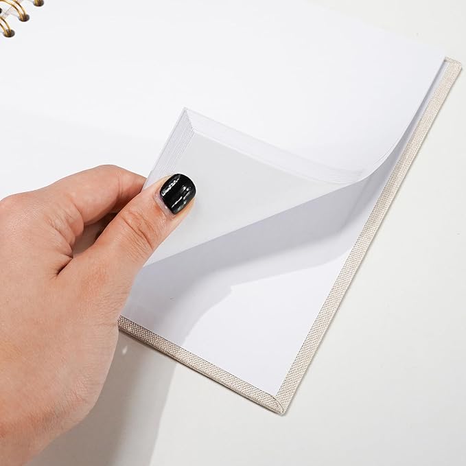 Vienrose 12x12 Inch Scrapbook Album DIY Large Hardcover Kraft White Pages Scrapbook Photo Album Linen Cover Scrap Book Photo Albums Scrapbooking Supplies Kit for Couple Family Wedding Travel