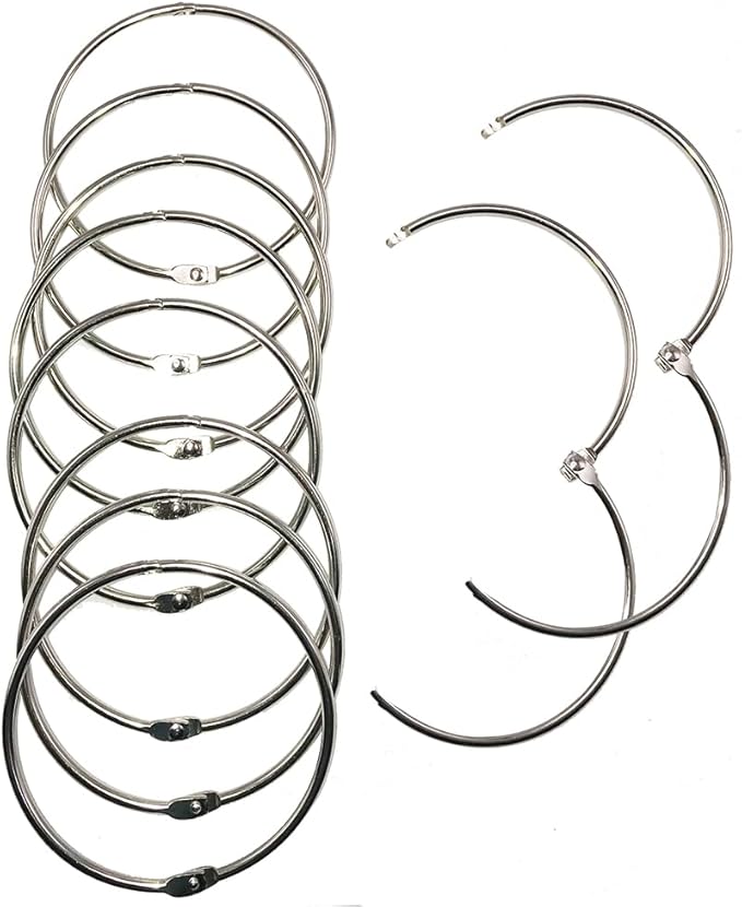 4 Inch Binder Rings Large Book Ring Metal Clips for Index Cards 10 Pack