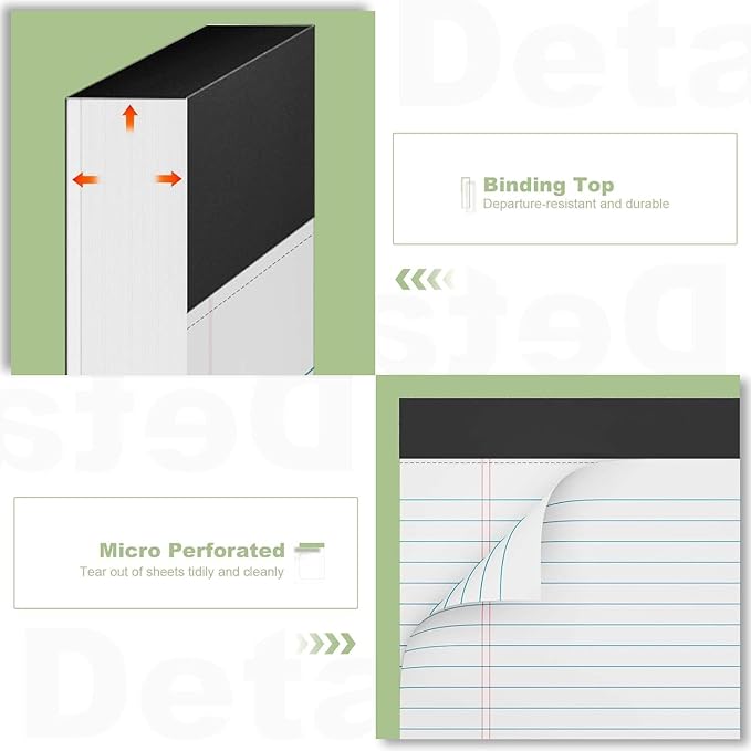 Note Pads 8.5 x 11.75 Writing Pads, 10 Pack, Double-Side Printed Lined Paper Pads Narrow Ruled White Legal Pads, 8.5x11.75 Line Note Pads, 30 Sheets Per Note Pad, Legal Notepads for Work/School/Office