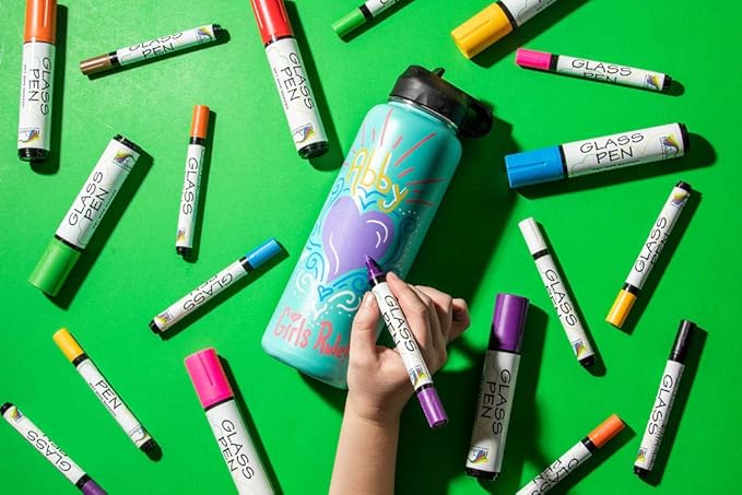 Glass Pen Window Marker: Liquid Chalk Pens for Glass, Whiteboard Markers with Washable Paint - Graduation, Car Windows, Mirror Pen, Storefront, Wedding, Parade, Party & Holiday (Orange, Jumbo Tip)