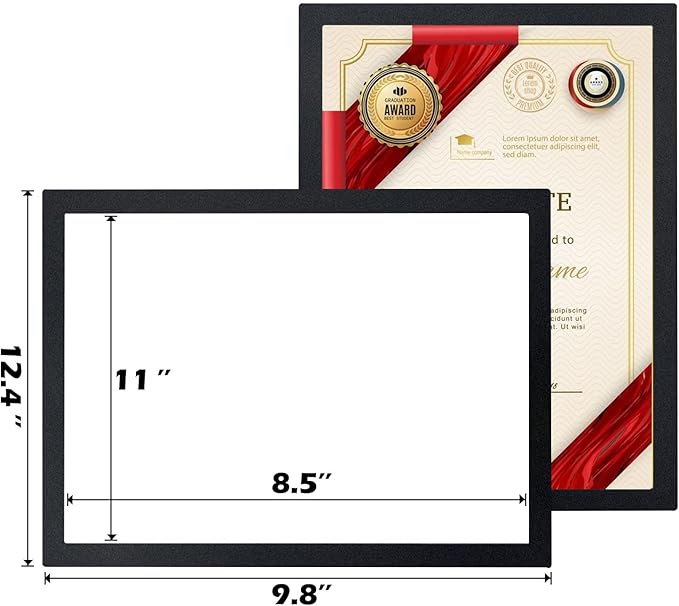 Magnetic Sign Holder - 8.5×11" Wall Mounted Self-Adhesive Magnetic Paper Holder,Transparent Wall Display Frame with Black Edge,Suitable for Office, Store, Mall, Home (8.5"x11" 12pack)