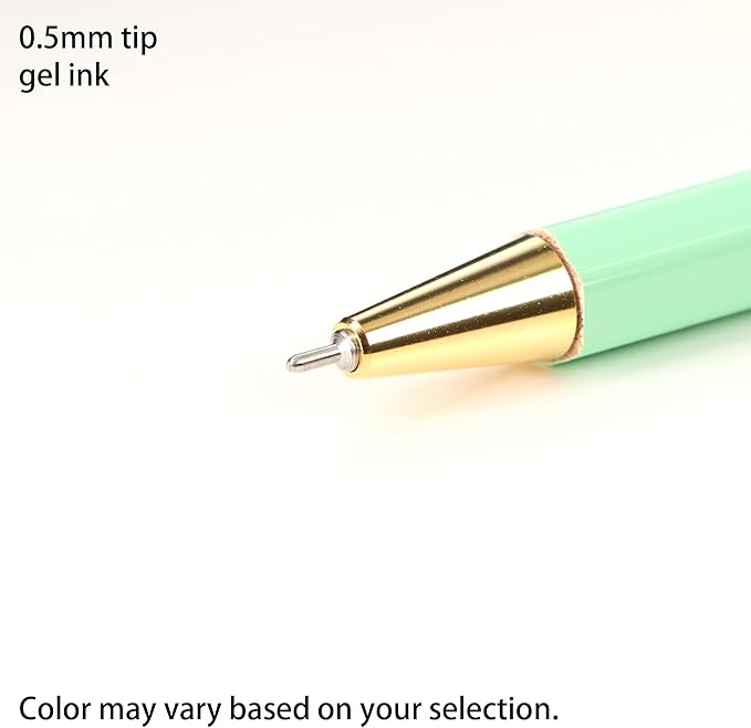 MARK'STYLE Time For Paper – Retro styling Ballpoint Pen, 0.5mm Black Gel Ink, For Office, School, and Journaling | Made in Japan, Refill Included (Green)