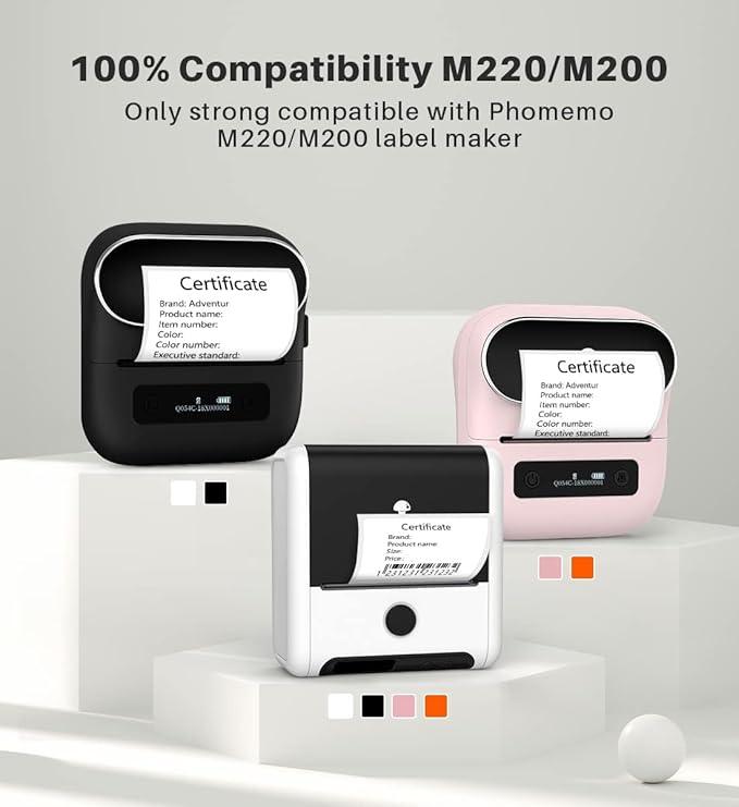 Phomemo 2.36" x 3.14" Multipurpose Labels, Thermal Sticker Label, Premium Adhesive,Compatible with M220 M250 M260 M221 M200 Printer for Logo Design, QR Code, Name Tag, Inventory, 3 Rolls