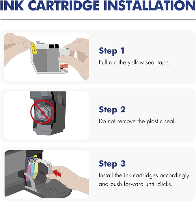 LC401XL LC401 MFC-J1010DW Ink Cartridges for Brother Printer LC 401 401XL for MFC-J1010DW MFC-J1170DW MFC-J1012DW MFC-J1800DW MFC J1010DW - 4 Pack High Yields Black Cyan Magenta Yellow