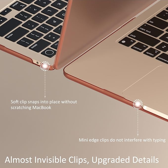 KEROM Brown Clear Case for MacBook Air 13 inch 2025-2022 M4 M3 M2 A3240 A3113 A2681, MacBook Air M3 13 inch Case, Matte Plastic Hard Shell & Keyboard Cover for Mac Air 13.6 inch, Frosted Brown