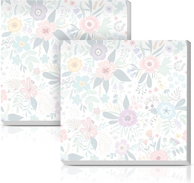 Sticky Notes 3x3 Inches, 2 Pads Cute Colorful Self-Stick Note Pads, Easy to Post for Home, Office and Daily Life Organization Cute Orange Floral