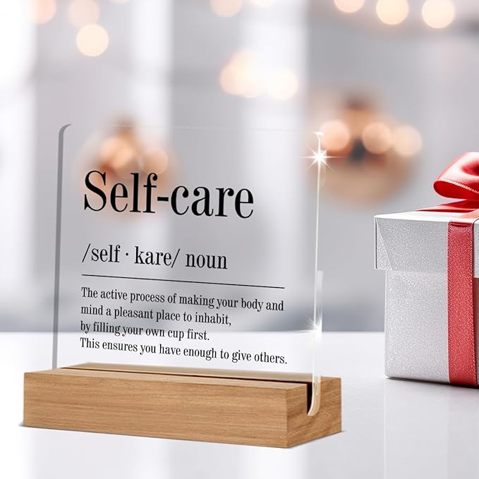 Spa Decor for Spa Room, Self Care Gifts for Women Men, Mental Health Gifts, Self Care Definition Massage Room Bathroom Decorative Signs Plaque