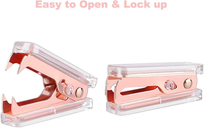 Rose Gold and Gold Staple Remover - 2 Pack Staple Removal Tool Set, Luxury Acrylic Rose Gold and Gold Office Supplies & Desk Accessories