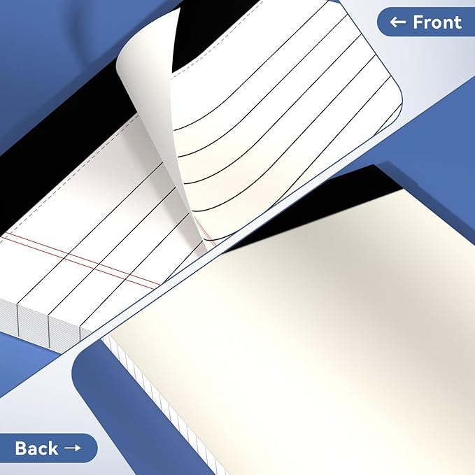 5" x 8" Note Pads 10 Pack of Legal Pads 21lb Notepad College Ruled Legal Pad 30 Sheets Perforated Small Writing Pads Double-Side Printed Pad of Paper for School, College, Office