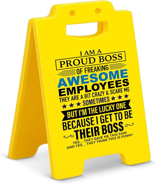 Funny Boss Gifts for Men Women, Birthday Gifts for Bosses Male Female from Employee, Boss Day Gift Fun Office Desk Little Signs