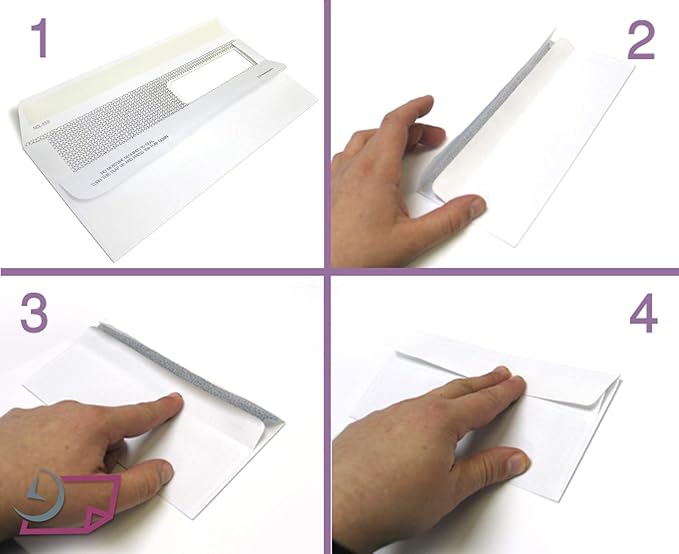 NextDayLabels - Box of 500# 8 Self Seal Double Window Security Check Envelopes