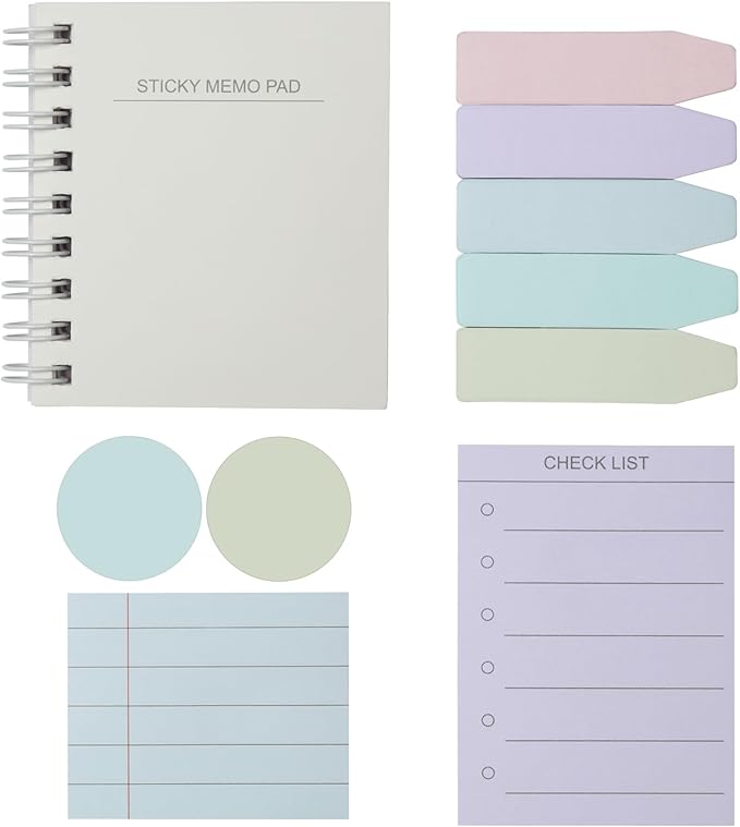 Redi-Tag Small Notebook with Sticky Notes and Flags, Portable Notepad with Adhesive Notes and Flags, Assorted Pastel Colors, 3" x 3", 180 Memos per Notebook (1009679)