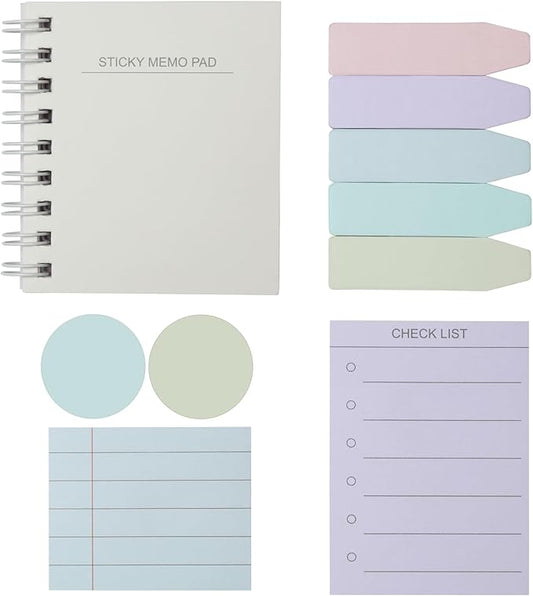 Redi-Tag Small Notebook with Sticky Notes and Flags, Portable Notepad with Adhesive Notes and Flags, Assorted Pastel Colors, 3" x 3", 180 Memos per Notebook (1009679)