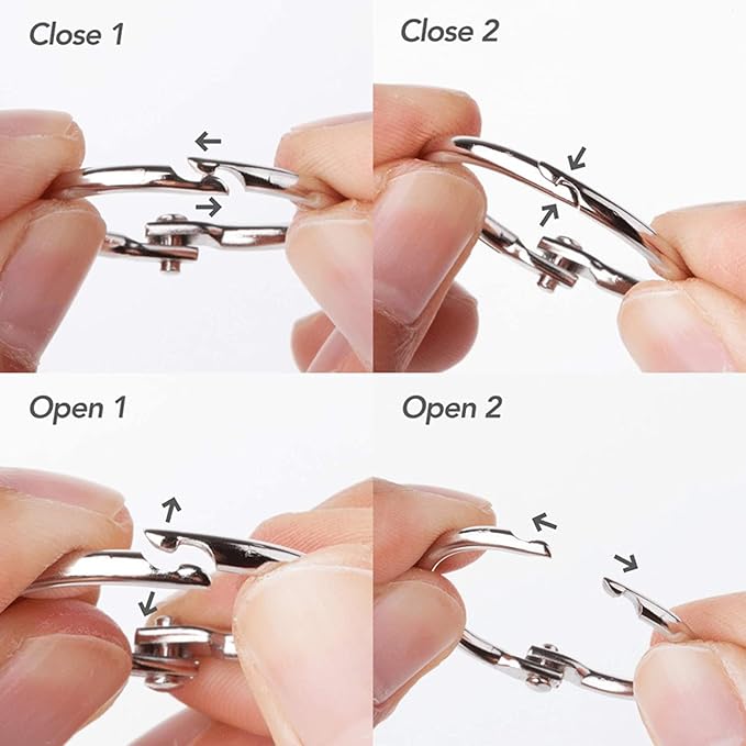 AMOSTBY Loose Leaf Binder Rings,8Pcs Binder Rings Keychain,Key Rings for School,Office,Home (3 inch)
