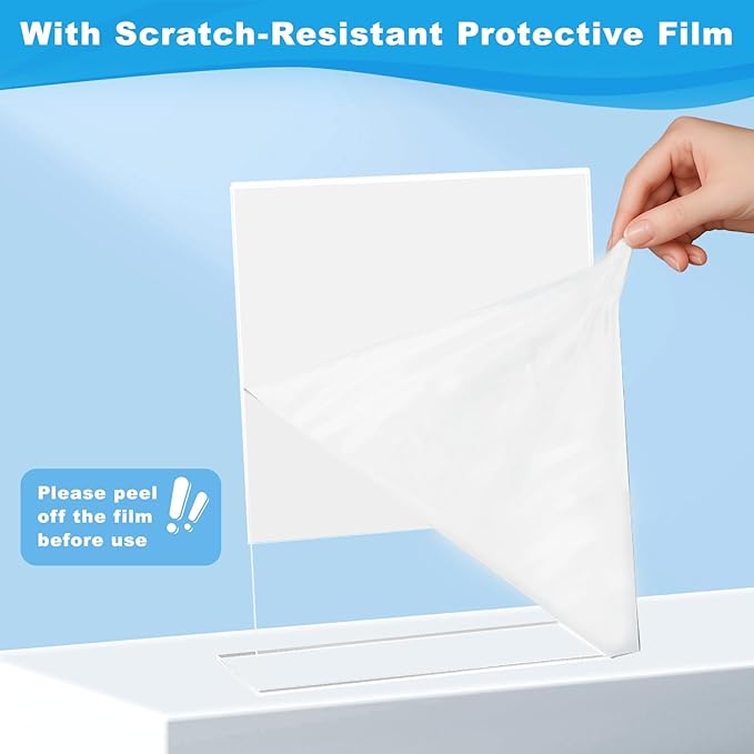 12 Pcs Acrylic Sign Holder 8.5*11inch, Slanted Back Sign Holder, Acrylic Display Stand,Vertical Indicator Stand, Suitable for Shopping Malls, Offices, Restaurants, and Weddings