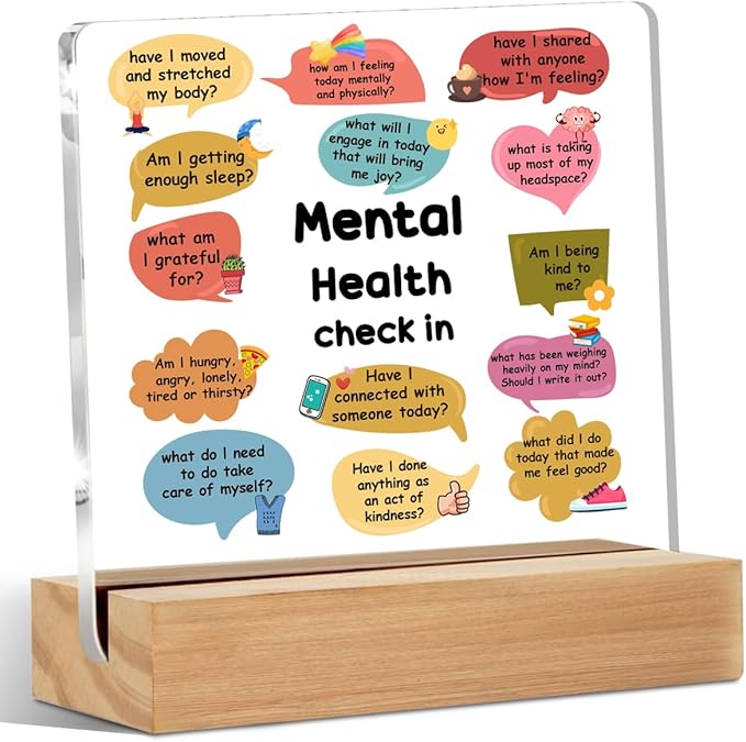 Therapy Office Decor Acrylic Sign, Mental Health Gifts for Women Psychologist Counselor, Acrylic Plaque Psychology Decoration, Shelf Cubicle Decor for Counseling Office Therapy Desktop Art Decoration