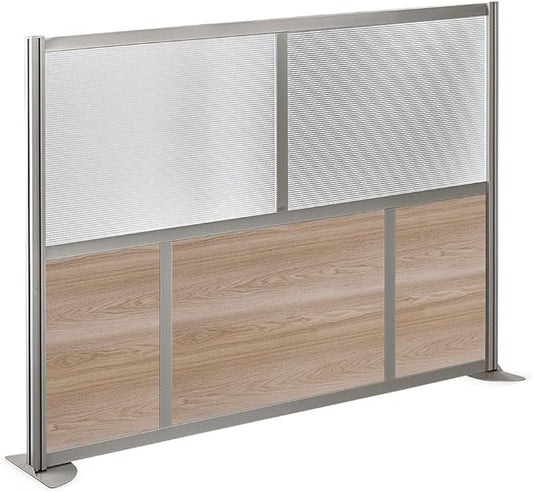 NBF Office Partitions - Cubicle Privacy Panel Wall Divider - Modern Room Separator with Quick Assembly - Indoor Laminate Free Standing Portable Room Divider Panel - 52" H x 73" W (Warm Ash)