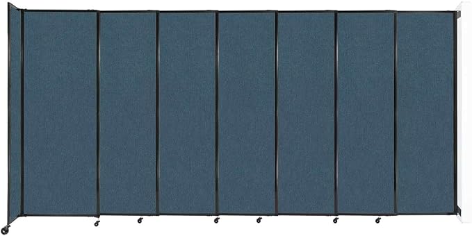 Wall-Mounted Sliding StraightWall Room Divider | Adjustable Widths | Locking Wheels | Room Separator | Up to 15'6" Wide x 7'6" Tall Caribbean Fabric Panels