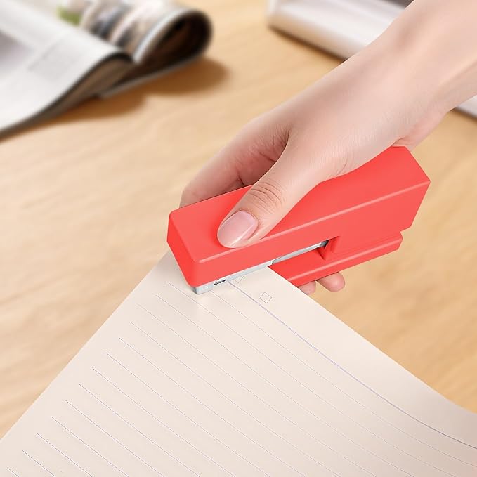 1 Desktop Stapler & 1 Tape Dispenser - 25 Sheet Capacity with 830 Staples and Staple Remover, Non-Slip for Office,School, Home & Classroom, Orange(Tape not Included)