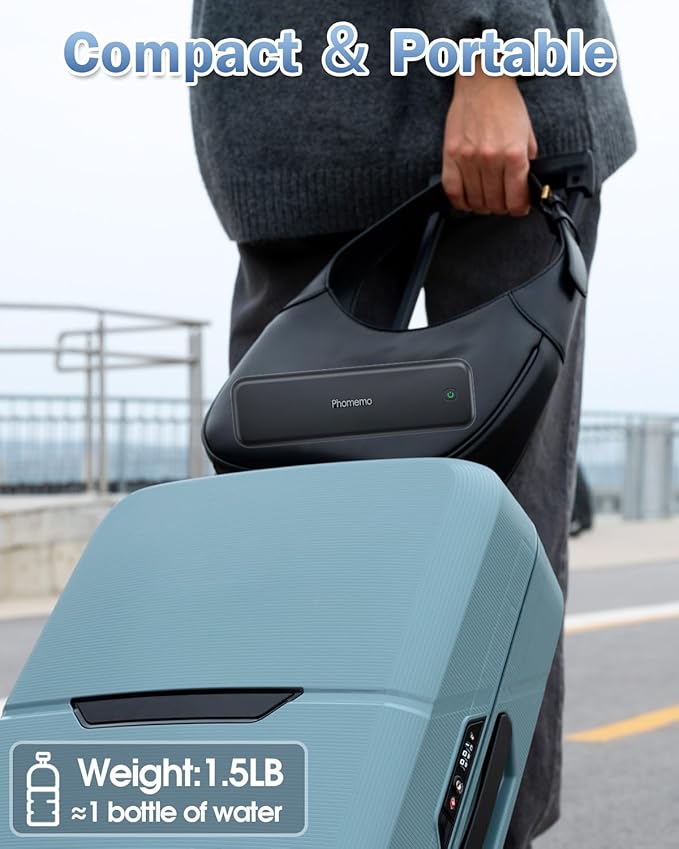 Phomemo M834 Portable Printer Wireless for Travel Upgraded, Bluetooth Thermal Printer 8.5" x 11"&A4, Compatible with iOS,Android & PC,Inkless Mobile Printers for Travel,Office,School,Home,Black