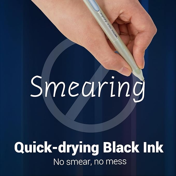 WRITECH Gel Pens Black Ink: Sleek Metal Barrel Pen Fine Point 0.7mm Retractable 3ct No Smear Quick Dry Smooth Writing Silent Clicker Space Up Astroline