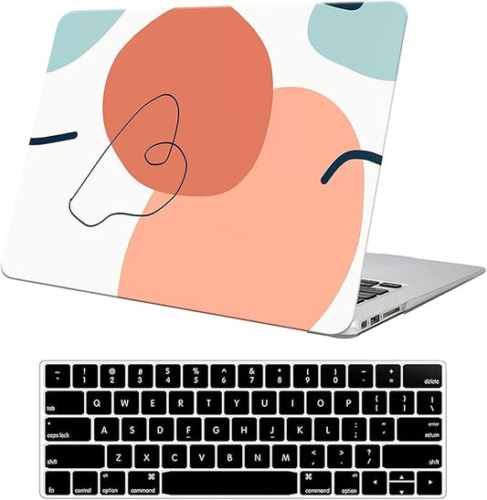 DTangLsm Compatible with MacBook Air 13 inch Case 2022 2021 2020 2019 2018 Release A2337 M1 A2179 A1932 Retina Display Touch ID, Smooth Plastic Hard Shell Snap On Case & Keyboard Cover, Abstract