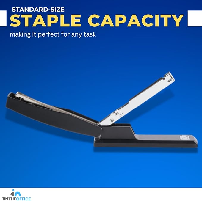 1InTheOffice Office Stapler for Desk, Heavy Duty Desk Stapler, Black, 20 Sheets Capacity, (3 Pack)