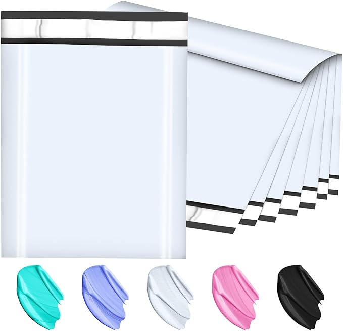 Poly Mailers 14.5x19, Large Poly Mailers 100 Pack, Shipping Mailers with Self Seal Adhesive, Waterproof and Tear-Proof Mailers Poly Bags for Small Business (White）