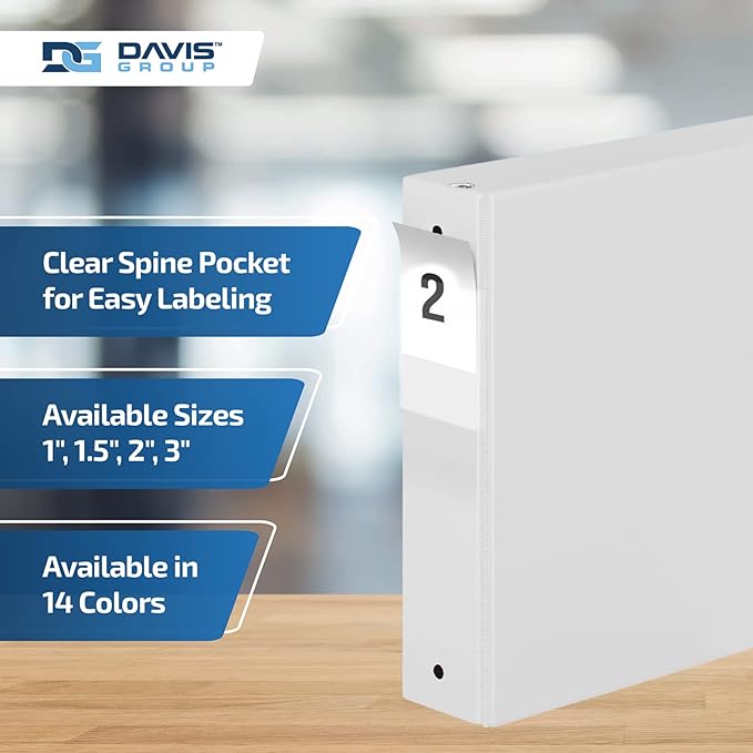 Premium Economy 6-Pack 3-Ring Binders for School or Office, Round-Ring Binders, 2 Inch, White